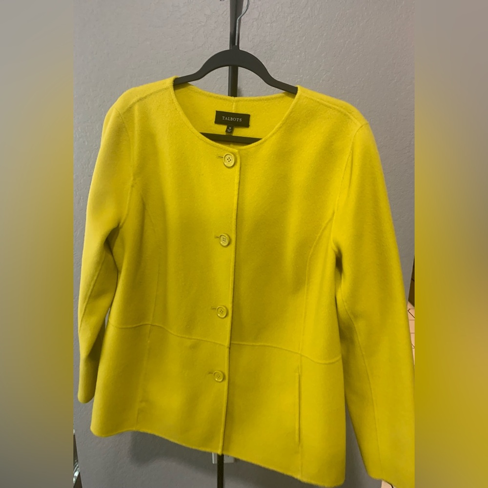 Talbots Women's Vibrant Yellow Blazer Size 16